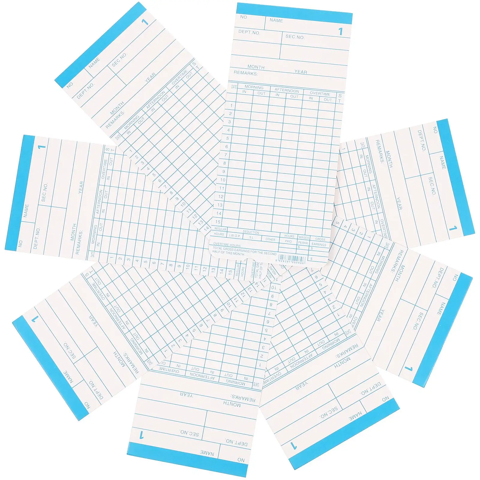 Attendance Paper Cards Times Table Chart Weekly Kitchen Clocks Wall Operated Flip Office Use Double-sided Supply