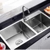 Stainless Steel Double Sink Wash Dishes With Drainer Deep Hidden Sink Bathroom Kitchen Accessories Household Items 4