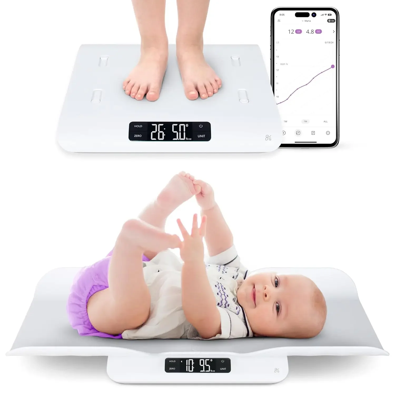 Smart Baby Scale, Toddler Scale, Pet Infant Scale with Hold Function, Included Disassembly split electronic scal