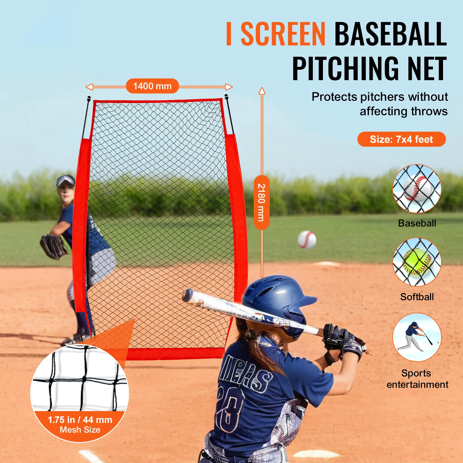 Portable Baseball Softball Safety Screen Net
