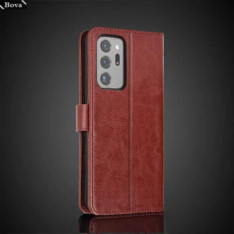 Elegant Leather Flip Wallet Case with Card Holder - Premium PU Leather Retro Cover