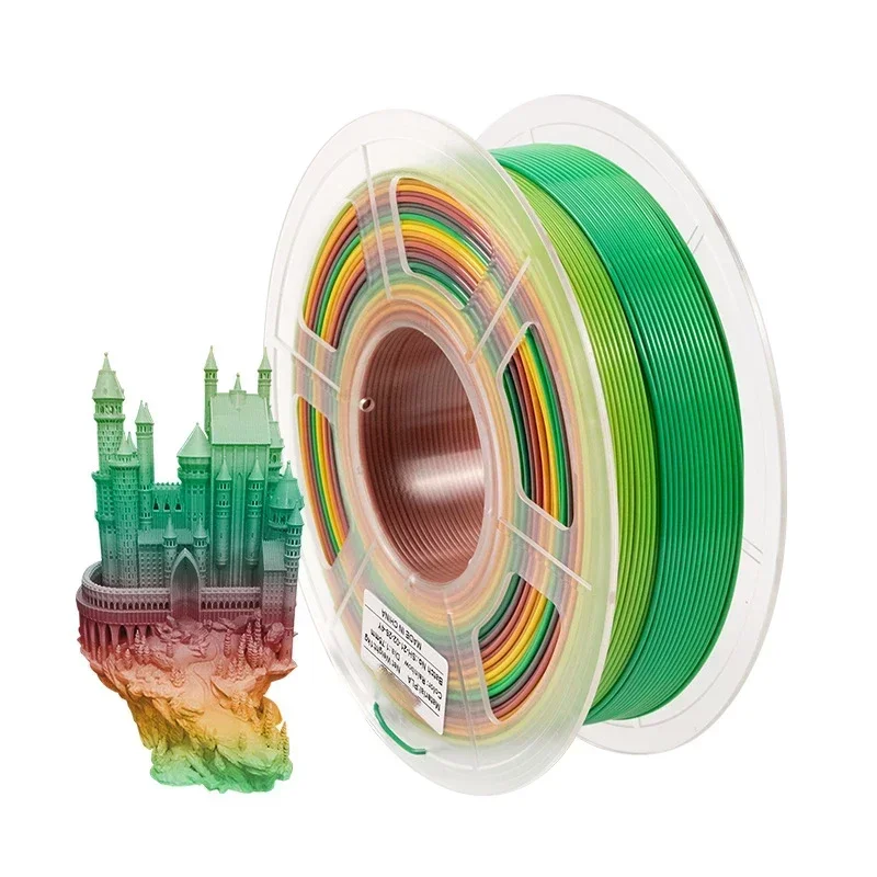 3D Printer Filament,Color Change Rainbow PLA Filament 1.75mm Dimensional Accuracy+/- 0.03 Mm,1 KG Spool, PLA Rainbow Multicolor