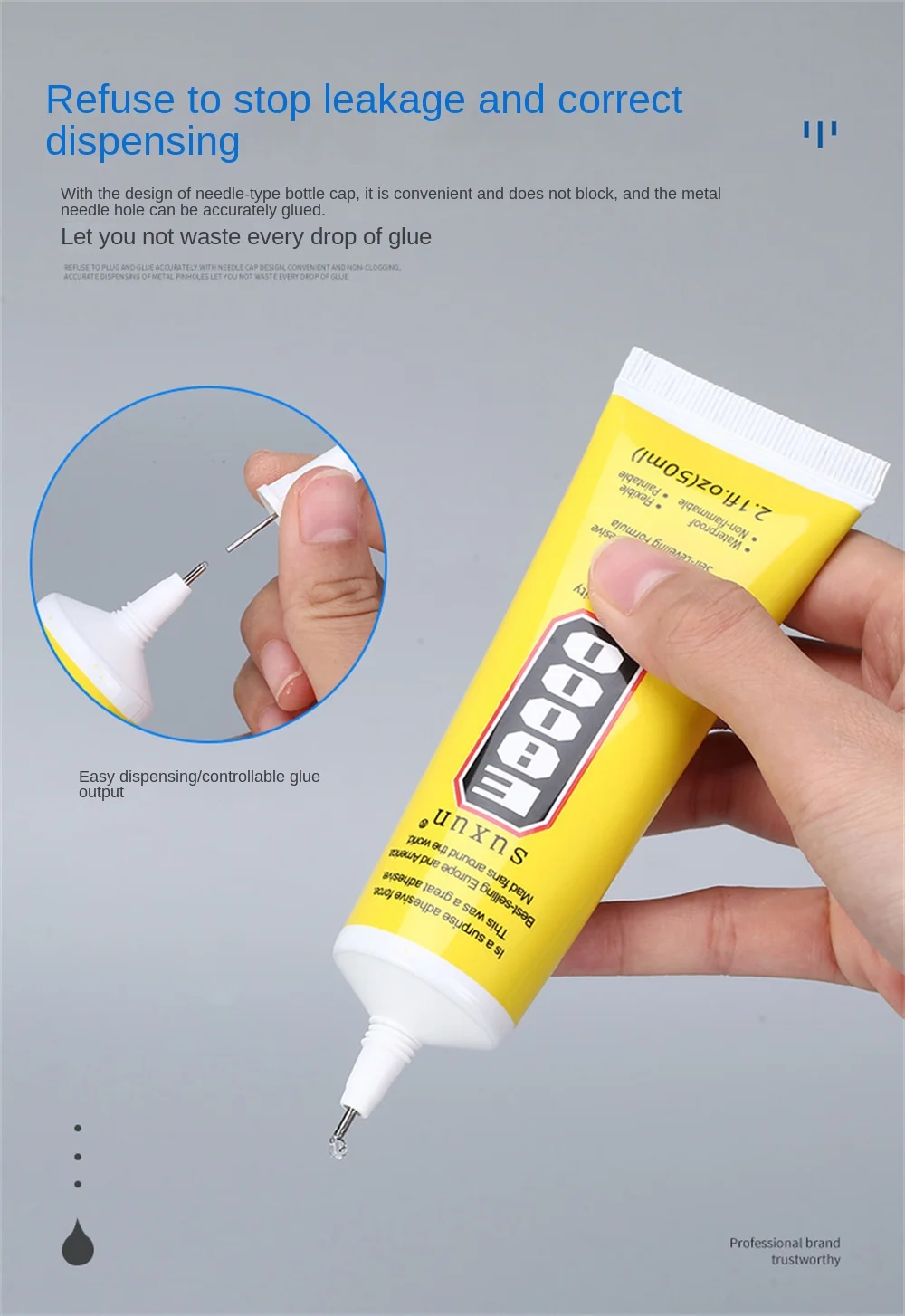 Description Picture 3 of itemE8000 Glue DIY Diamond Jewelry Rhinestone Textile Cloth Mobile Phone Repair Glue Multipurpose Adhesives Super Glues