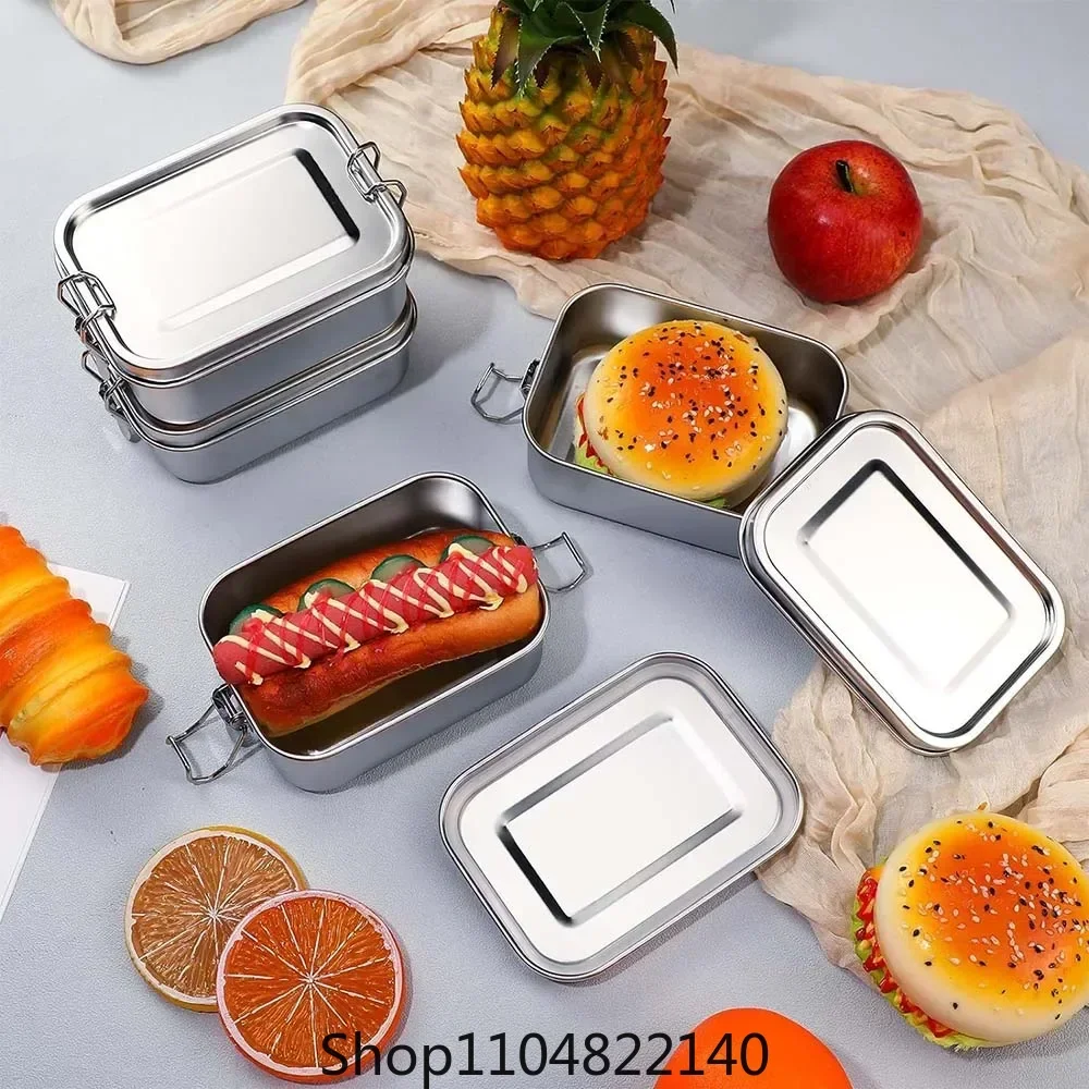 Stainless Steel Bento Box Metal Lunch Box Food Storage Containers with Lockable Clips Lunch Snack Boxes for Work,School - 5