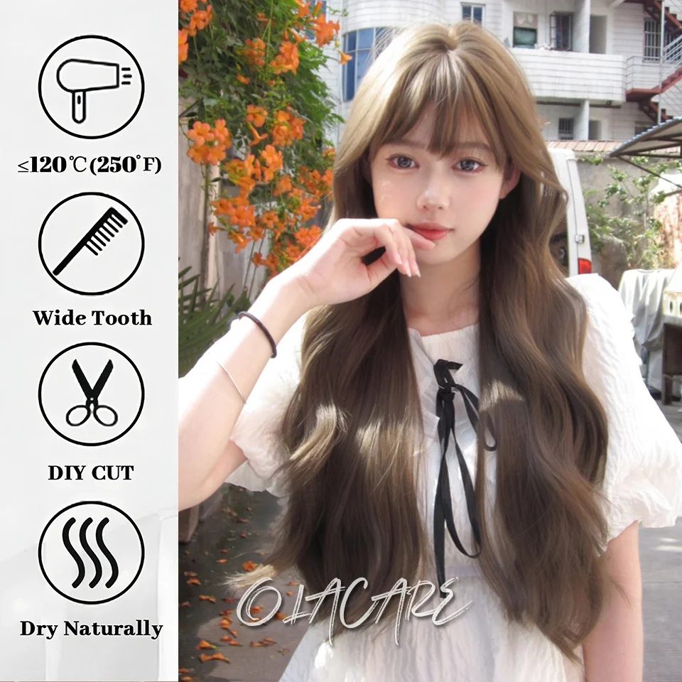 Synthetic Copper Ginger Curly Wavy Wig for Women