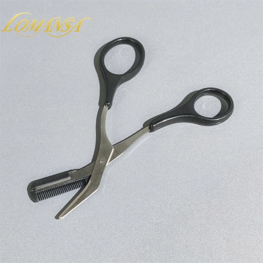 Eyebrow Trimmer Scissor with Comb Female Male Eyebrow Eyelash Scissors Safety Stainless Steel Face Razor Makeup Beauty Scissors 4