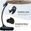 12FT Outdoor Offset Umbrella Large Round Aluminum Cantilever Umbrella with Base for Garden Deck Poolside (Champagne, 5