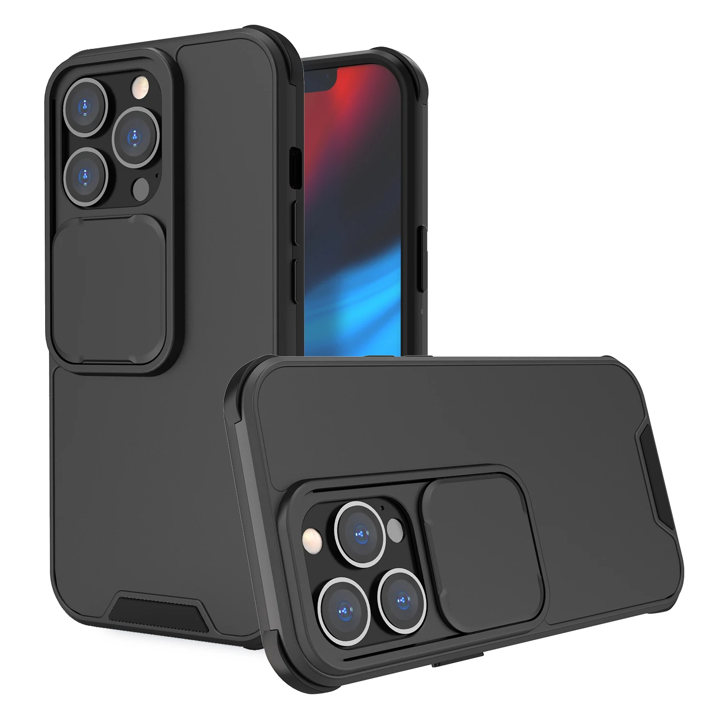 

Slide Camera Protection Phone Case For iPhone 11 12 13 Mini Pro Max Push Pull Window Shockproof Back Cover Coque