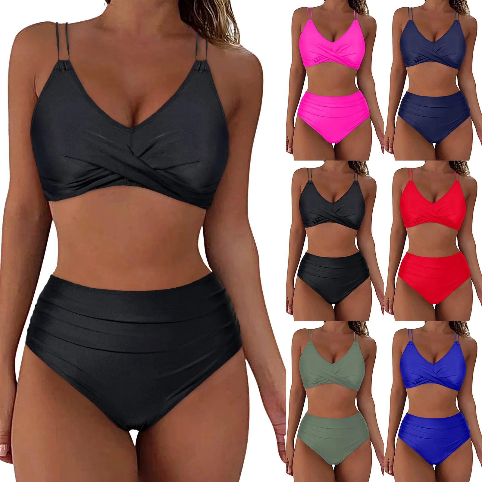 

Women High Waisted Bikini Sexy Push Up Two Piece Swimsuits Vintage Swimsuit Two Piece Retro Swim Suits for Women with Shorts