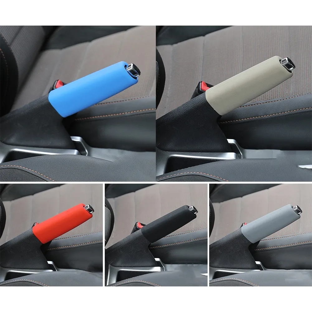 Hand Brake Set Universal Car Handbrake Sleeve Gel Cover Anti-Skid Auto Parking Brake Silicone Wear-Resistant Handbrake Cover