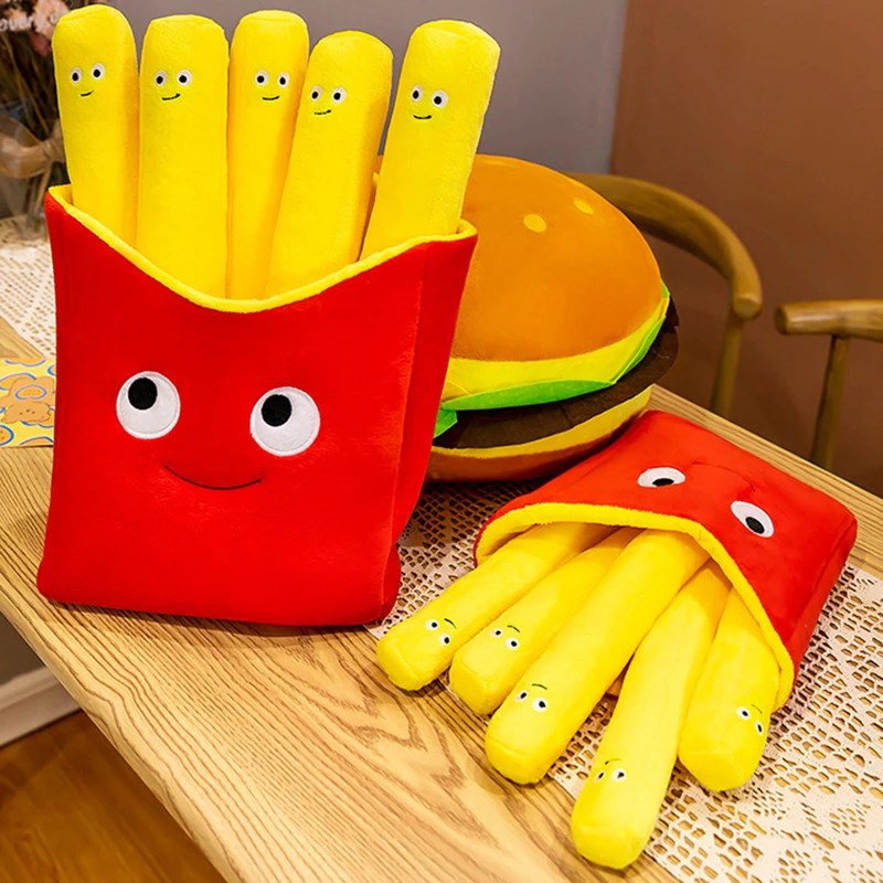 Plush Toys Food Plush Pillow Stuffed Pizza Hamburger French Fries etc