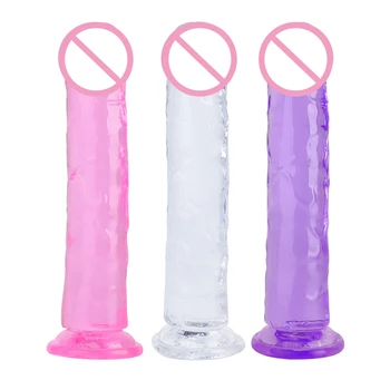 3 Size Translucent Soft Jelly Big Dildo Realistic Fake Dick Penis Butt Plug Sex Toys for Woman Men Vagina Anal Massage 4