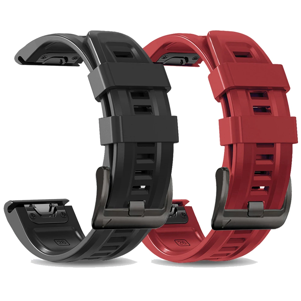 Enhanced Silicone QuickFit Strap - 26mm & 22mm Soft Watchband Bracelet