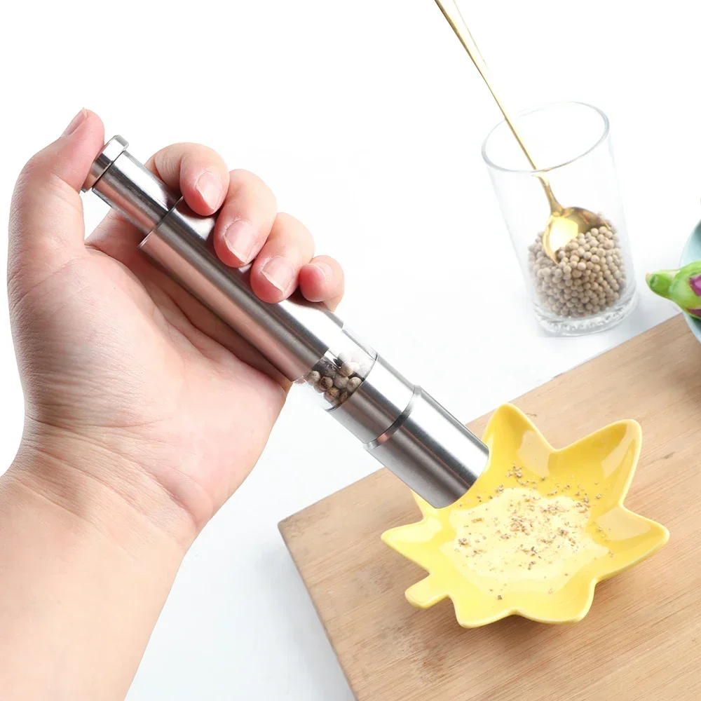 Manual Stainless Steel Kitchen Accessories Salt Pepper Spice Sauce Grinder Seasoning Grinding Pepper Mill