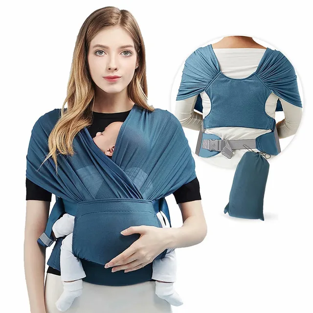 1PC Free Hands Baby-Strap Summer Grid Cross Simple Baby Back Cover X-Type Baby and Child Parenting Back Cover Carrier Wrap 3