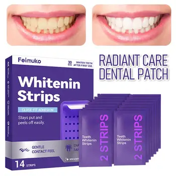 Strisce Sbiancanti per Denti Viola, Igiene Orale, Alito Fresco alla Menta, Sbiancamento Durevole, Cura Orale, Patch per Sbiancamento Denti