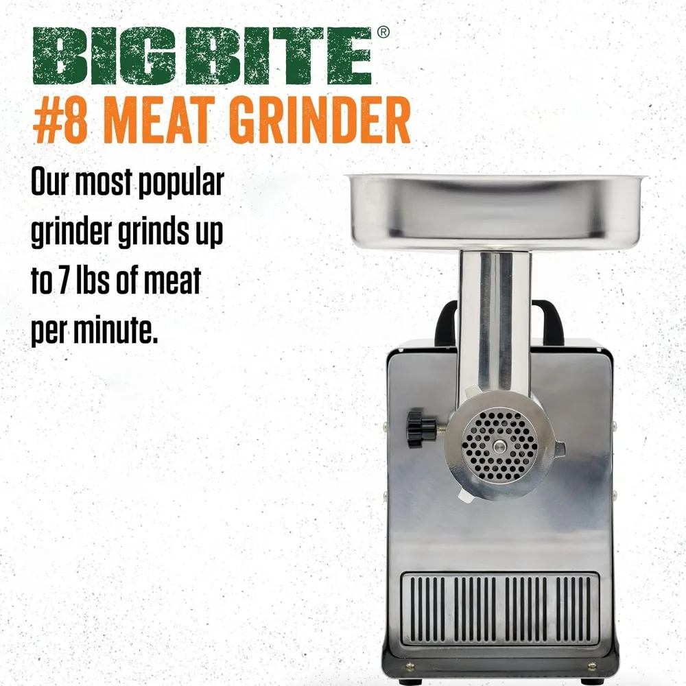 Products BigBite #8 Meat Grinder, 0.50 HP Stainless Steel Electric Meat Grinder Machine, Ideal for Regular Use 2
