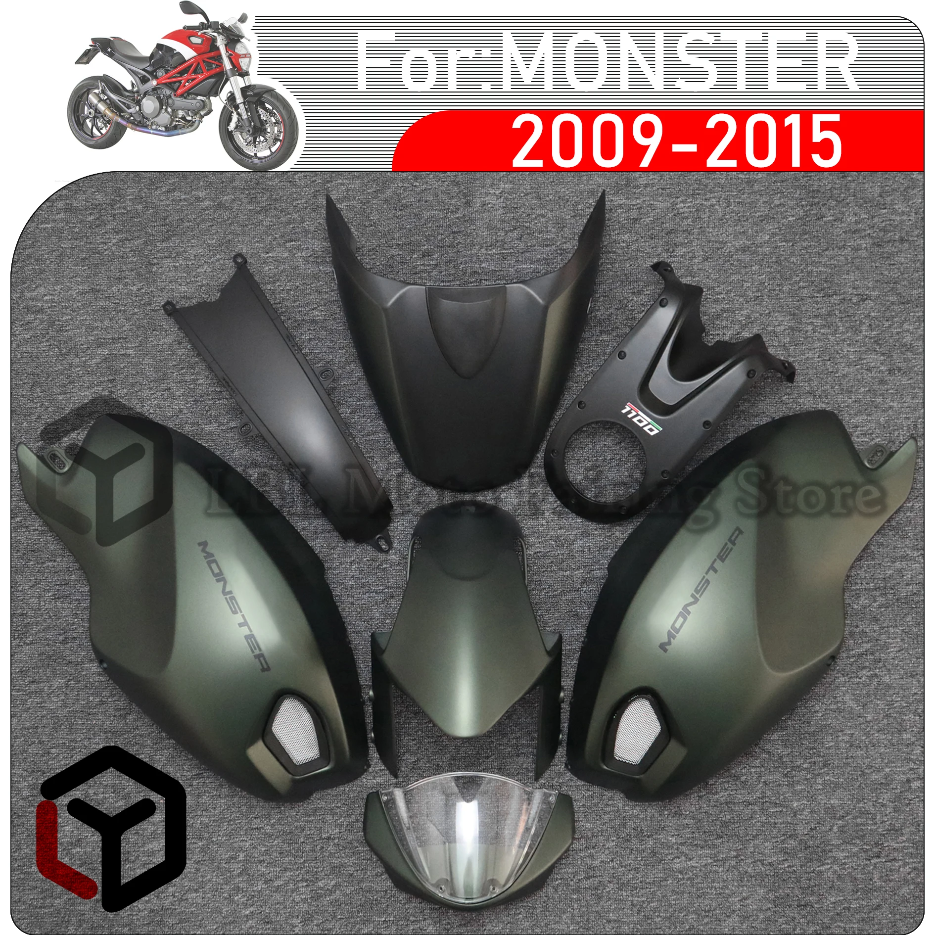 

Motorcycle Full Body Fit Fairing Accessory For Ducati Monster 696 795 796 M 1100 1100S EVO 2009 2010 2011 2012 2013 2014 2015