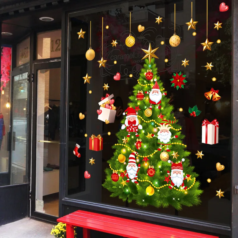 Christmas Tree Wall Stickers Window Clings for Home Party wall stickers window stickers