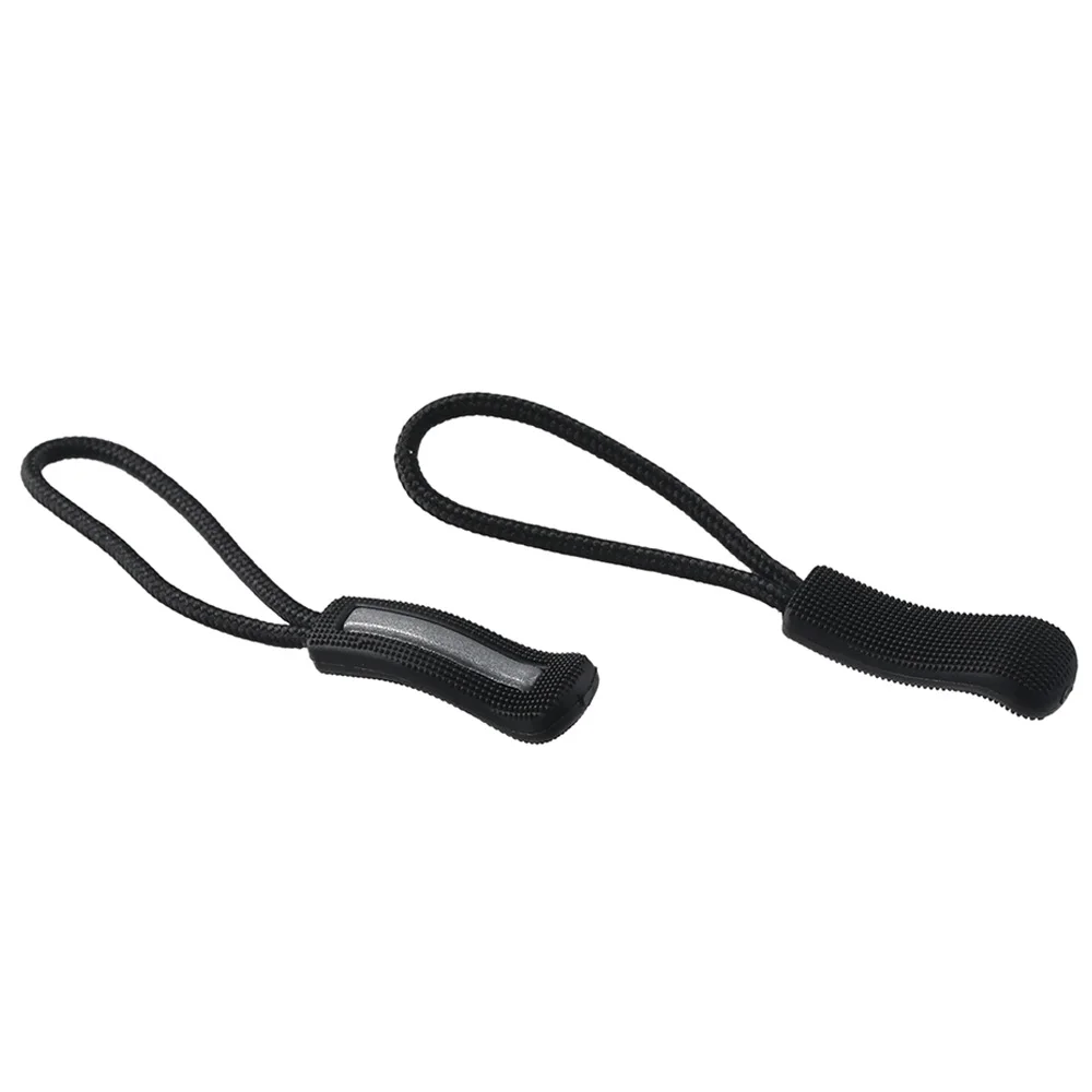 30Pcs Reflective Pull Tail Rope Black Plastic Zipper Rope For Clothing Luggage Shoes Boot