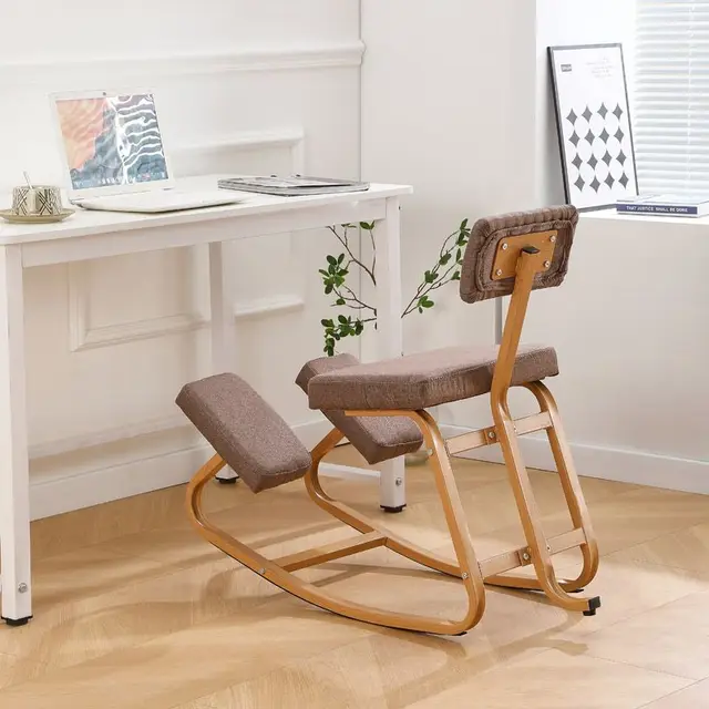 Original Ergonomic Kneeling Chair Stool Home Office Furniture Ergonomic Rocking Wooden Kneeling Computer Posture Chair 1