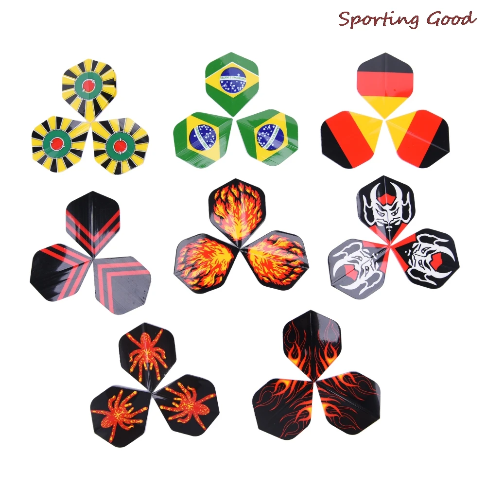 24Pcs Popular Pattern Darts Tail Flights Wing Mixed Style For Professional Darts Wing Tail Cool Outdoor Sports 6 inch diamond saw file woodworking fine tooth double fine tooth polishing tool triangle mixed file professional saw files