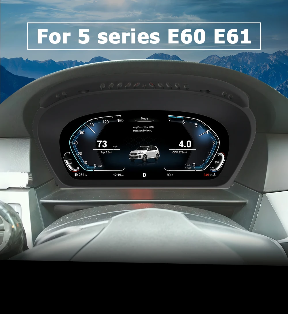 1920*720P LCD Digital-Dashboard-Bildschirm mit Carplay für BMW 3er 5er Serie E60 E61 E63 E64 E90 E91 E92 E93 Tachometer Kombiinstrument – Detail 1