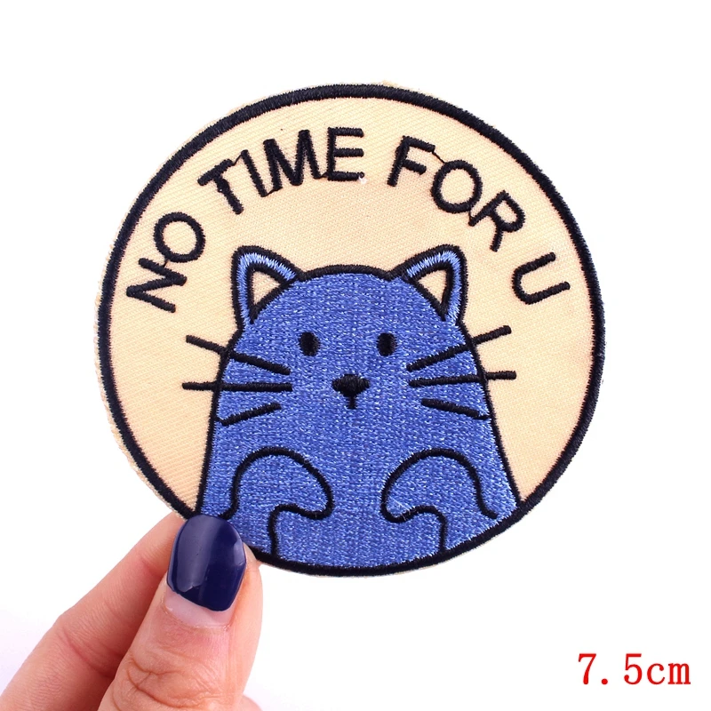 Cute Cat Embroidered Patches For Clothing Thermoadhesive Patches On Kids Clothes Applique DIY Cartoon Badges Animal Stickers