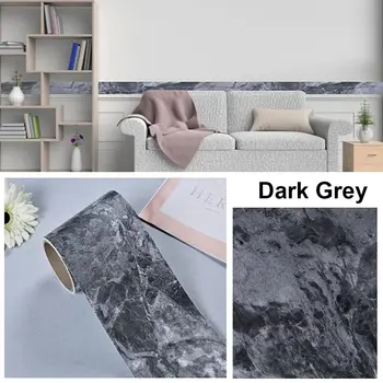 10 M/ม้วนตกแต่งบ้าน Windowsill เอว Line วอลล์เปเปอร์กรอบประตู Marble Grain Wall Border สติกเกอร์ PVC Self - กาว Waveguide Line 7