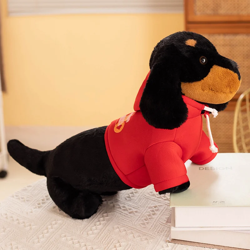 Peluche Realista De Perro Salchicha CU-MATE 13 Pulgadas - Juguete Suave Para Niños Y Regalo Navideño