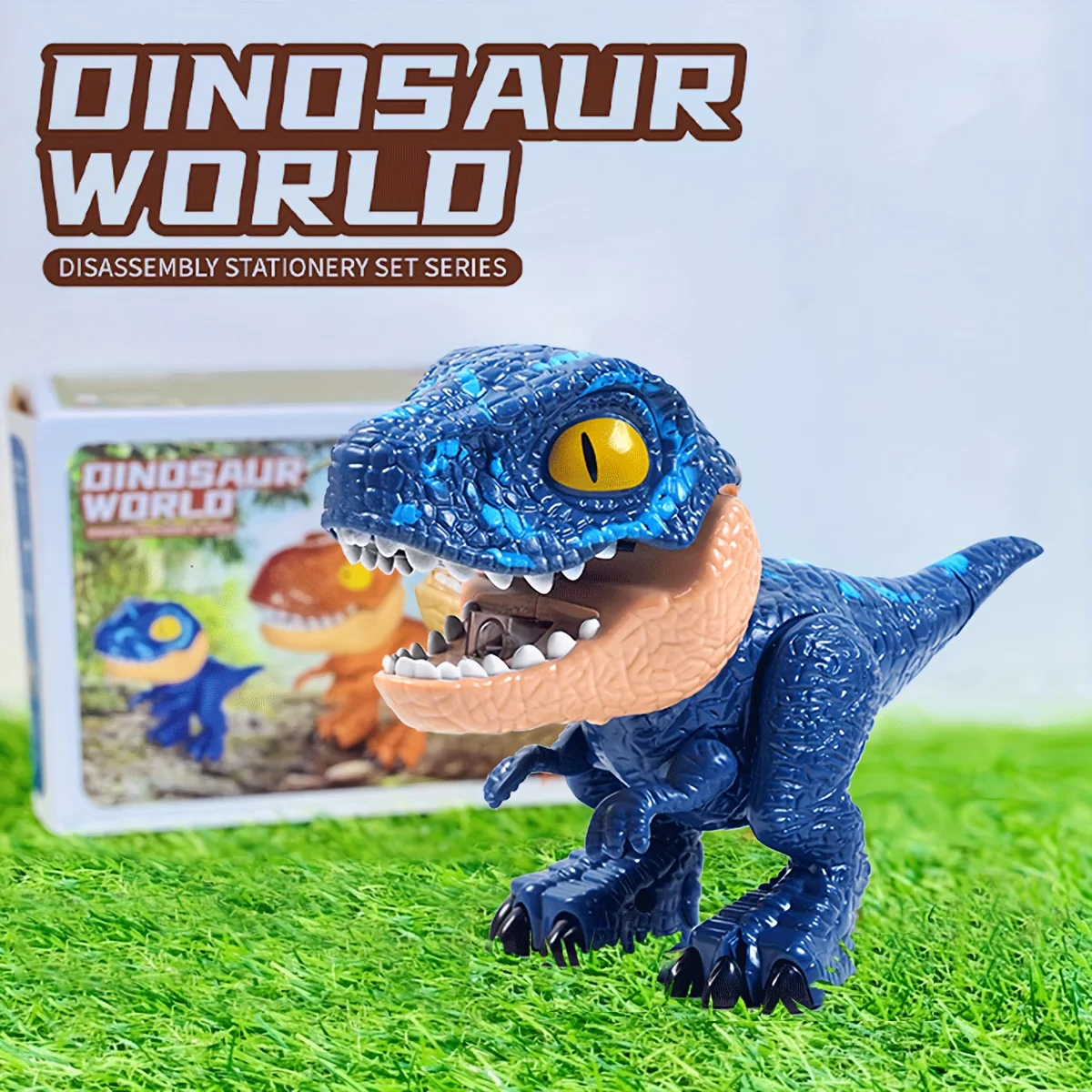 Set cancelleria dinosauro 5-in-1 con righello e temperamatite_voghion.com