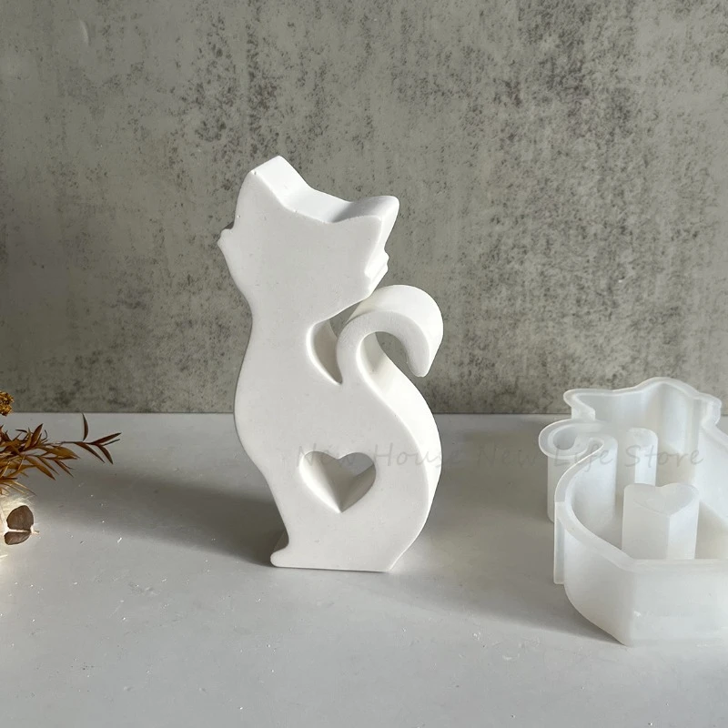 Silicone Mold 3D Love Cat Silicone Candle Molds DIY Crafts