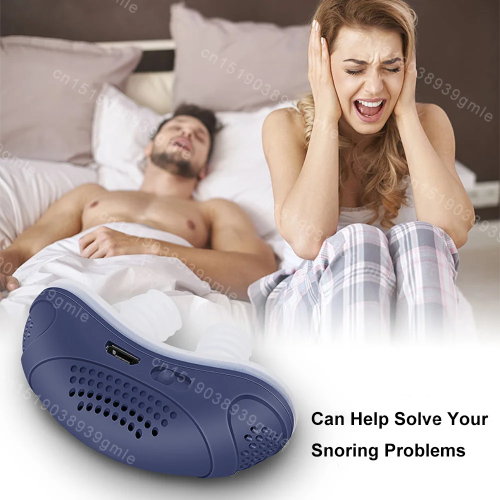 Electric Anti-Snoring Device Sleep Aid Care Nose Clip Snore Reduction Stopper Nose Breathing Relieve Sleepping Ventilator