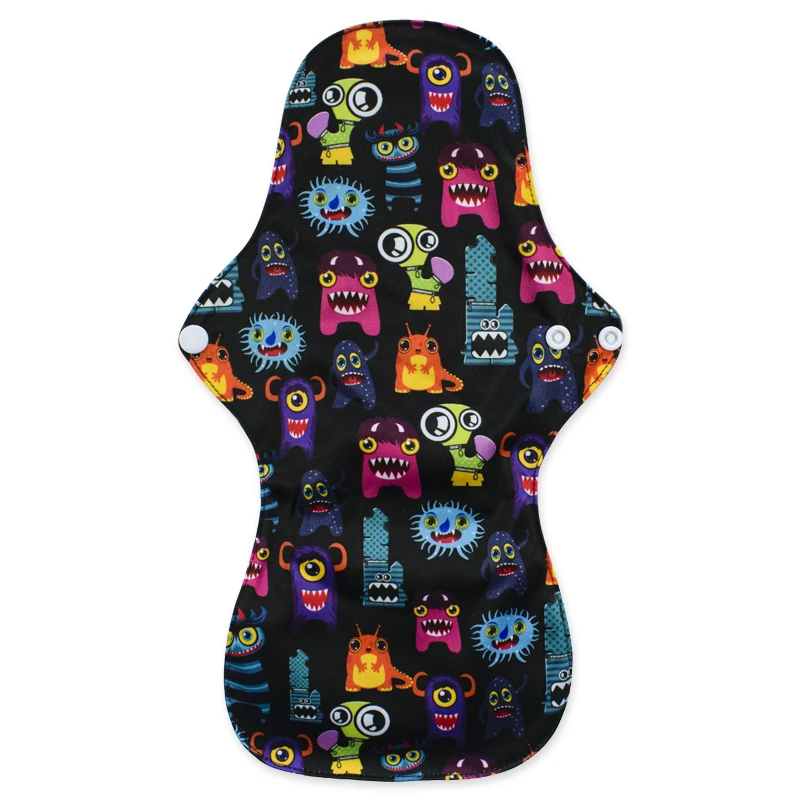 Reusable Menstrual Pads 1Pc For Women Heavy Flow Bamboo Charcoal Washable Sanitary Napkins Printed Night Use Breathable sanitary pads