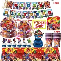 Competitive Mobile Game Party Decoration Disposable Tableware Set Paper Cups Plates Birthday Banner Baby Birthday Supplies 1