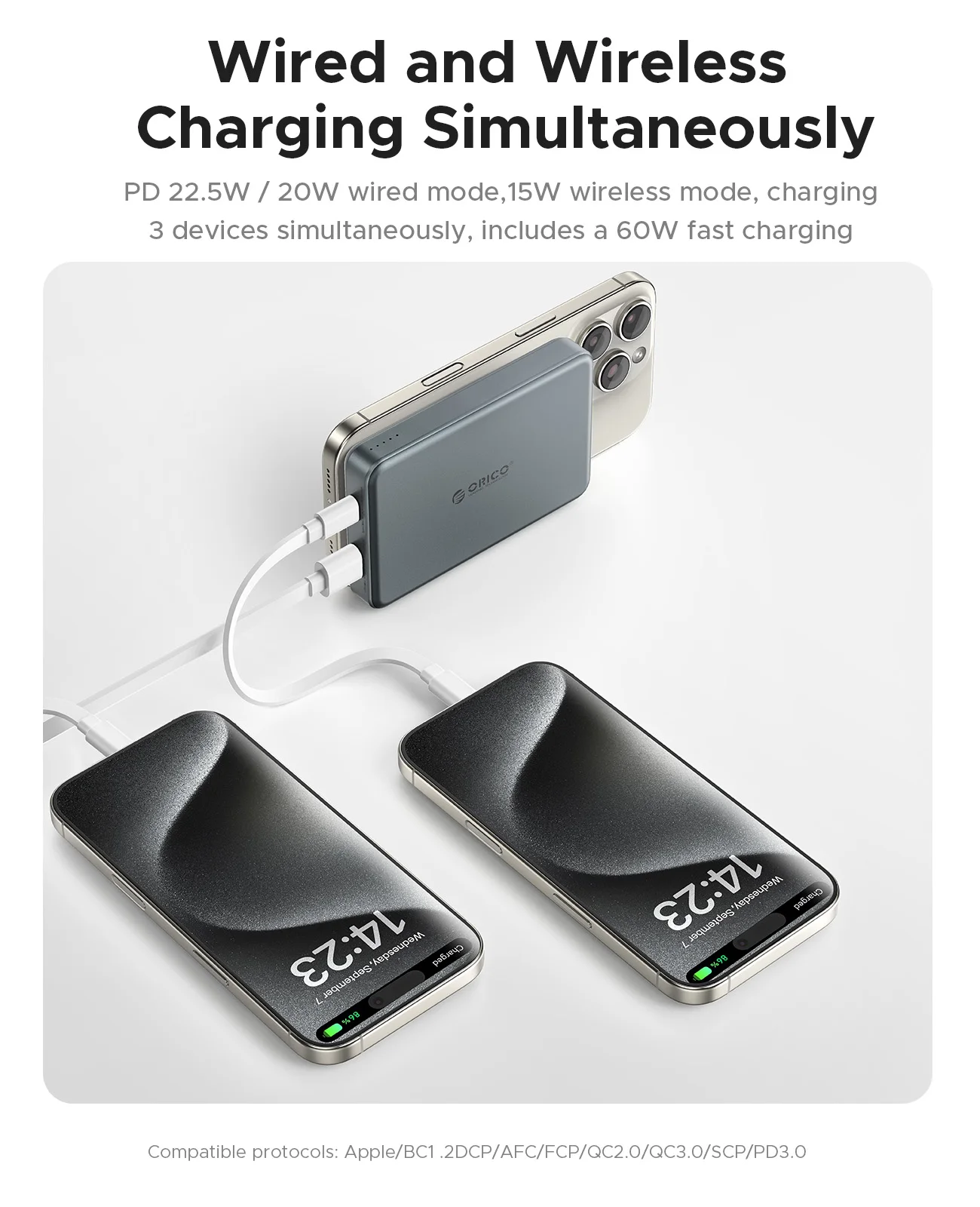 ORICO Kada 자기 보조베터리 5000mAh/10000mAh PD22.5W 무선 보조베터리 magsafe용 슬림 휴대용 배터리  충전기 - AliExpress