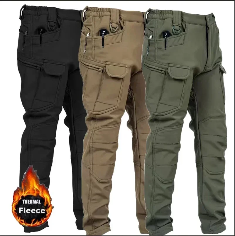 Men's Tactical Pants Men Softshell Elastic Camping Hiking Jackets Trekking Fishing Hunting Outdoor Cycling Cargo Pants Trousers