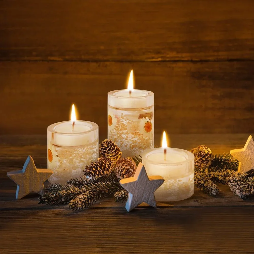 Tea light Candle Holder Resin Mold DIY Cylindrical Candlestick Clay Epoxy Casting Silicone Molds Wedding Party Home Decoration