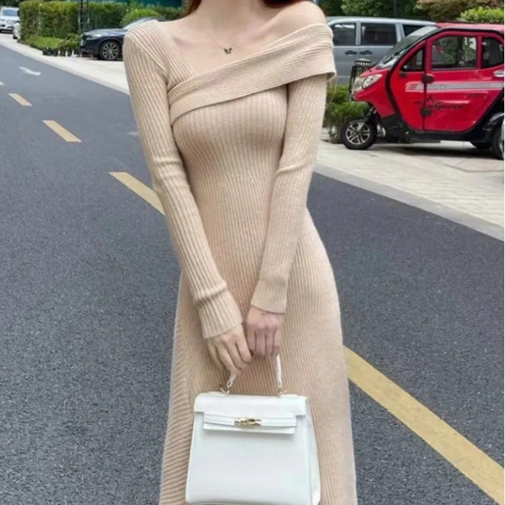 

Long Sleeve Ruched Y2K Vintage Bodycon Dress Women Asymmetrical Bandage Mini Dresses Autumn Black Skinny Stretchy Party Overall