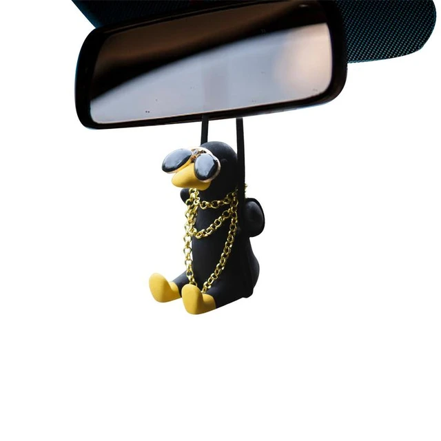 Canard balançoire pour rétroviseur de voiture, pendentif mignon, canard  oscillant, ornements de voiture, lunettes de soleil cool, balançoire noire  - AliExpress