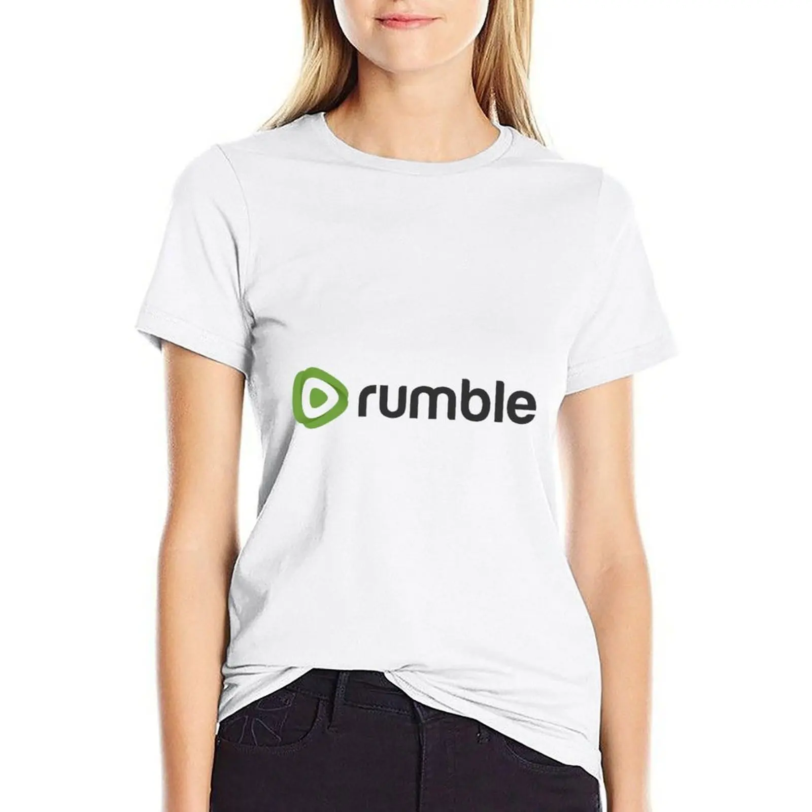 

Rumble Logo T-shirt aesthetic clothes graphics western t shirts for Women