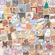 

10/50/100Pcs Not Repeat Ins Bear Cute Stickers Waterproof Mobile Phone Computer Kids Diy Journal Stationery Album Stickers Toy