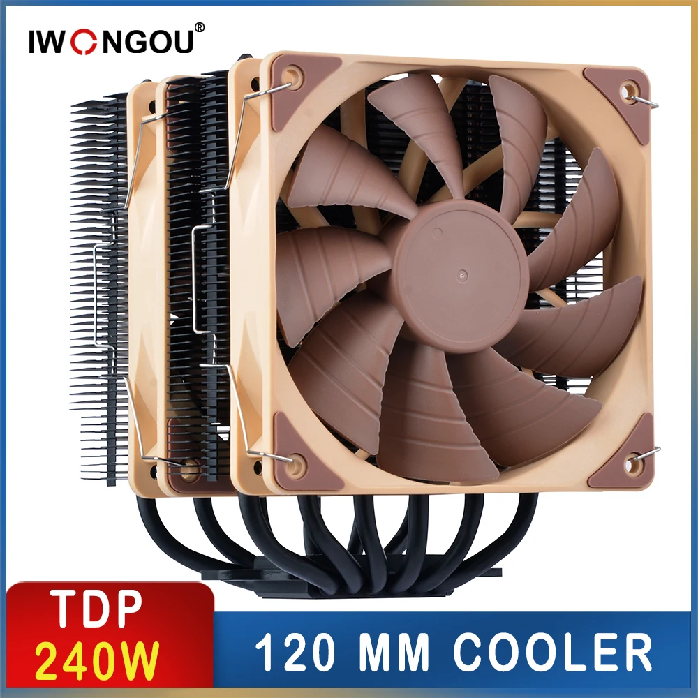 Iwonggou Cpu Cooler X99 6 Heatpipes 240W Efficient Air Cooler Amd Per Intel Pwm Silent 120Mm Ventola Di Raffreddamento Per Processore Lga 2011