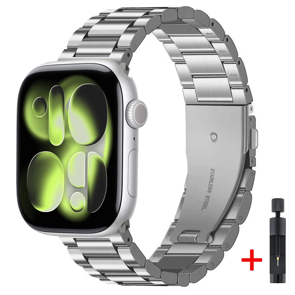 Elegant Metal Bracelet for Apple Watch - Fashionable Strap and Belt Accessory