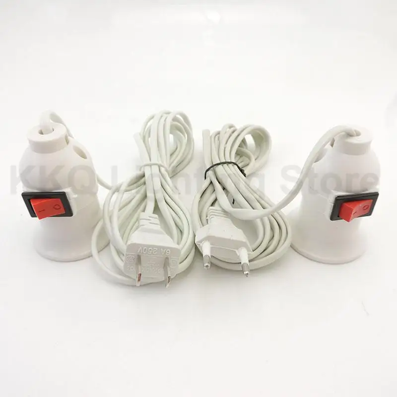 Lamp bulb holder 2.5m AC power cord cable E27 LED lamp bulb bases socket holder EU US plug switch wire for pendant bulb hanglamp K5