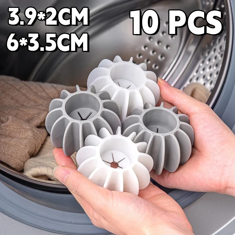 10CPS Laundry Ball Reusable Silicone Clothes Hair Cleaning Tools Pet Hair Remover Washing Machine Cat Catcher Laundry Ball