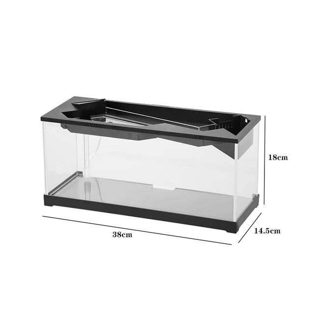 Betta Fish Tank Aquarium Fish Tank Kit With Transparent Cover LED Light Ecological Cycle System Heating Desktop Micro Fishbowl 4