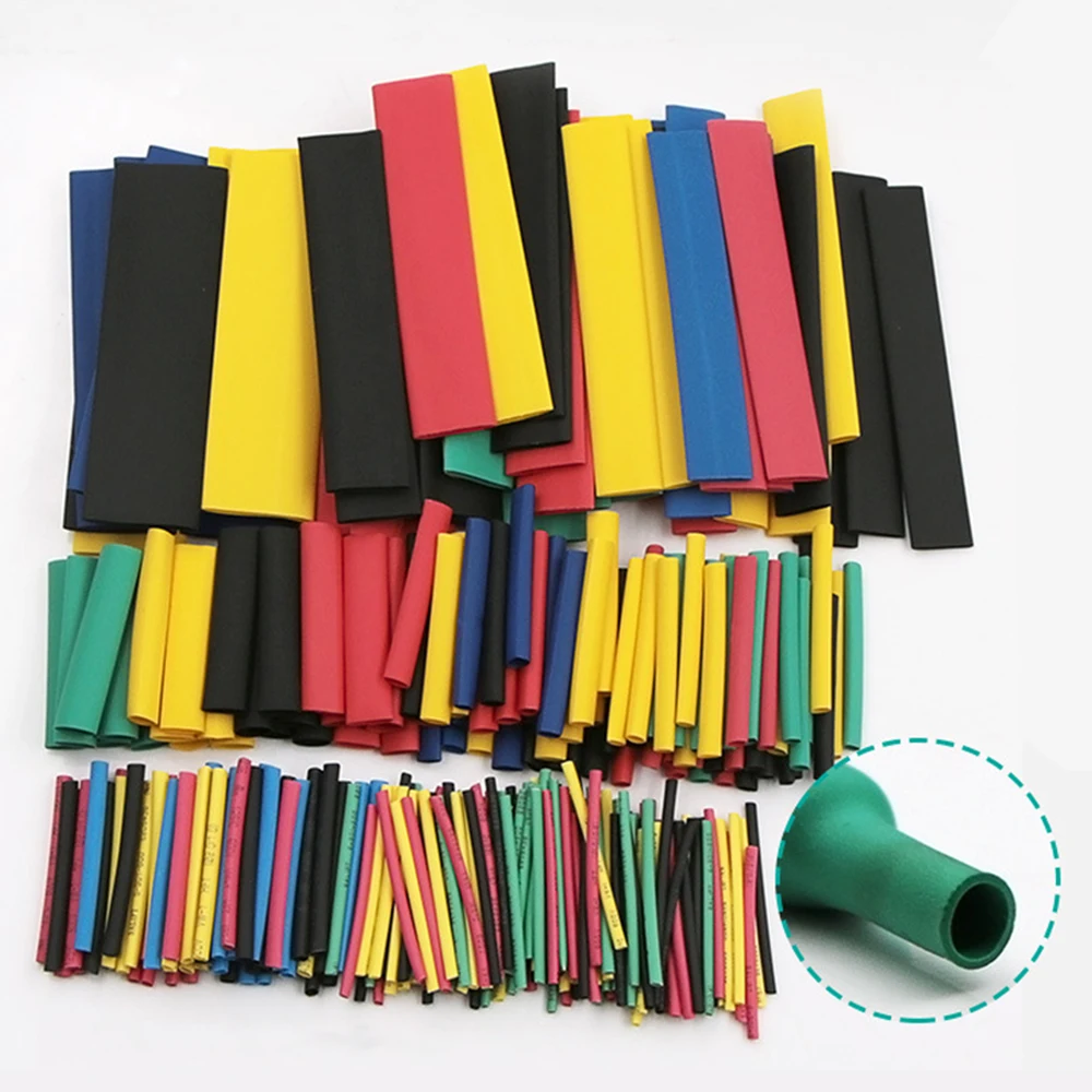 

328pcs Heat-shrink Tubing Thermoresistant Tube Heat Shrink Wrapping Kit Electrical Connection Wire Cable Insulation Sleeving