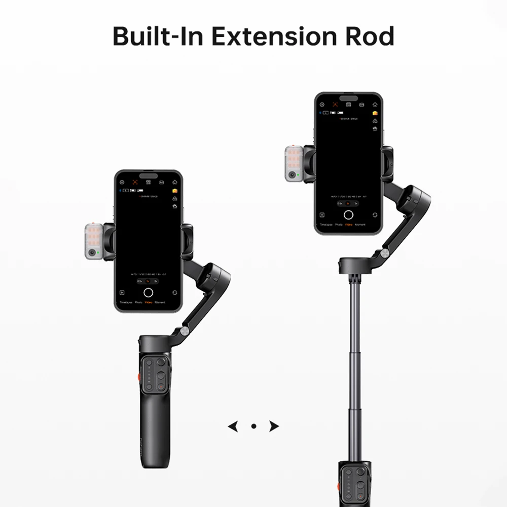 Handheld gimbal stabilizer hohem iSteady V3 3-Axis Smartphone AI Tracking Gesture Control Built-in LED Fill Light for iPhone 15/14/13/12