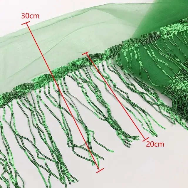 DIY 웨딩 파티 드레스 패브릭 트림, 프린지 술 스팽글, Paillette 레이스 리본, 수제 바느질 의류 액세서리, 2 야드, 30cm